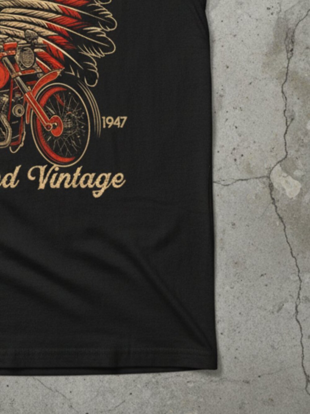 American Motorcycle Indian Chief Graphic Tee Vintage Biker Classic Shirt - Picture 5 of 5